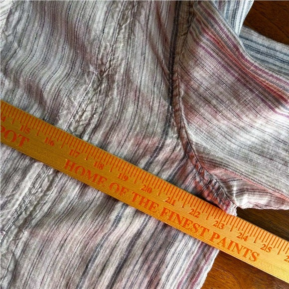 The Territory Ahead Linen Long Sleeve Blazer Womens Size XL Striped Lagenlook - Picture 10 of 13